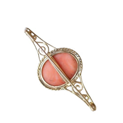 Broche en or jaune et camée corail - Castafiore