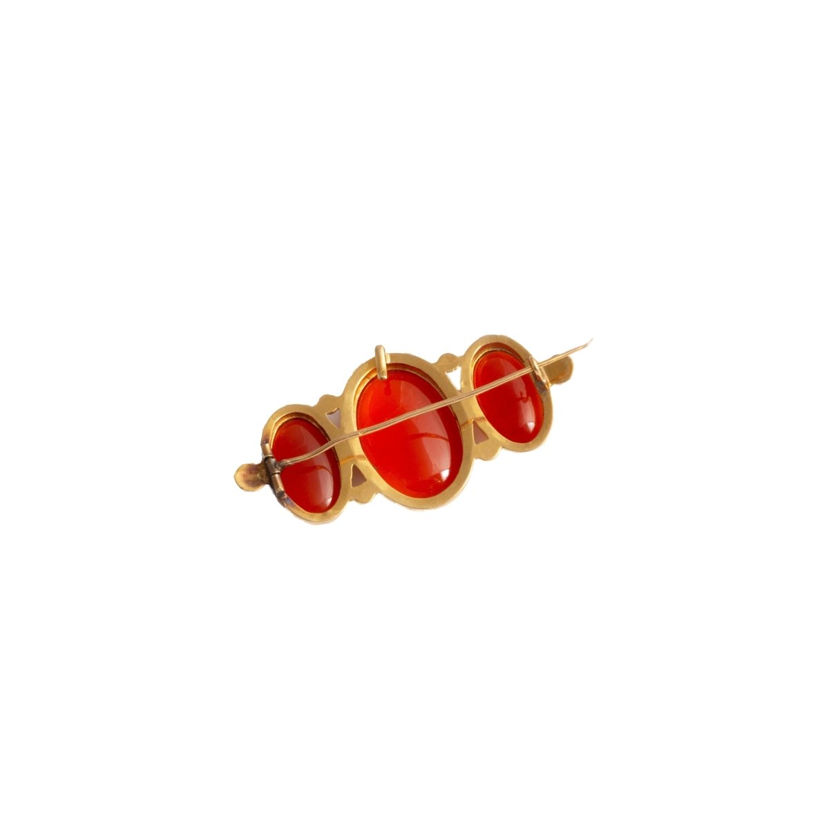 Broche en or jaune et cornalines - Castafiore