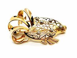 Broche en or jaune et diamants - Castafiore