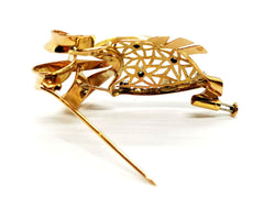 Broche en or jaune et diamants - Castafiore