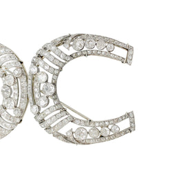 Broche "Fers à Cheval" en platine et diamants - Castafiore