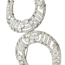 Broche "Fers à Cheval" en platine et diamants - Castafiore