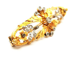 Broche fleur 2 ors et diamants - Castafiore