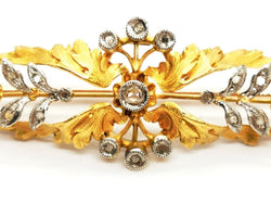 Broche fleur 2 ors et diamants - Castafiore