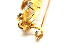 Broche fleur 2 ors et diamants - Castafiore