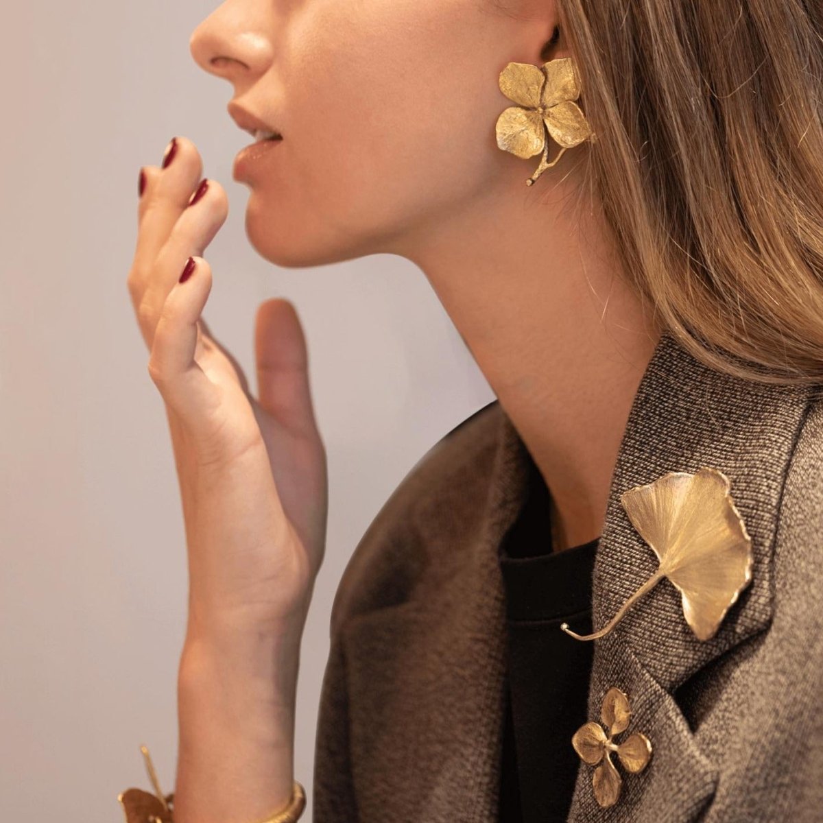 Broche Fleur CLAUDE LALANNE en or jaune - Castafiore