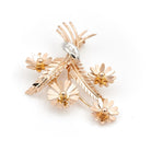 Broche Fleur Or rose Diamant - Castafiore