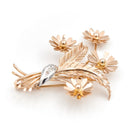 Broche Fleur Or rose Diamant - Castafiore