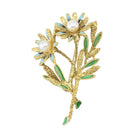 BROCHE FLORAL ÉMAIL ET PERLES - Castafiore