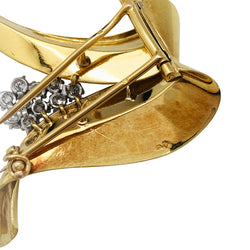 Broche FONTANA en or jaune, platine et diamants - Castafiore