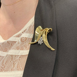 Broche FONTANA en or jaune, platine et diamants - Castafiore