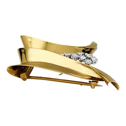 Broche FONTANA en or jaune, platine et diamants - Castafiore