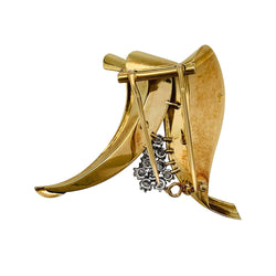 Broche FONTANA en or jaune, platine et diamants - Castafiore