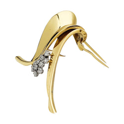 Broche FONTANA en or jaune, platine et diamants - Castafiore