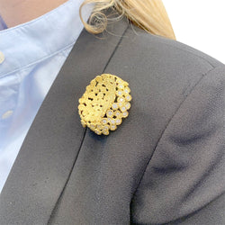 Broche FRED en or jaune et diamants - Castafiore
