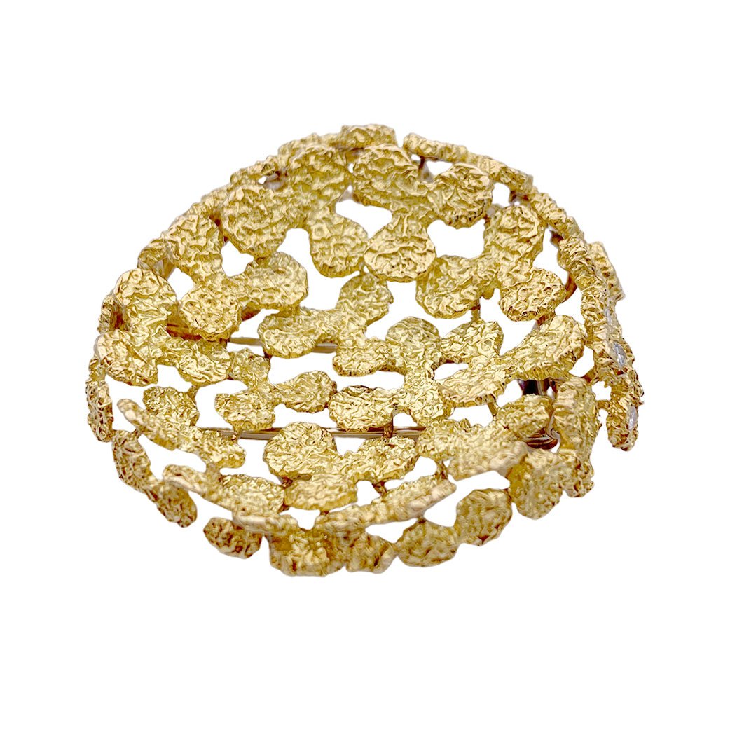 Broche FRED en or jaune et diamants - Castafiore