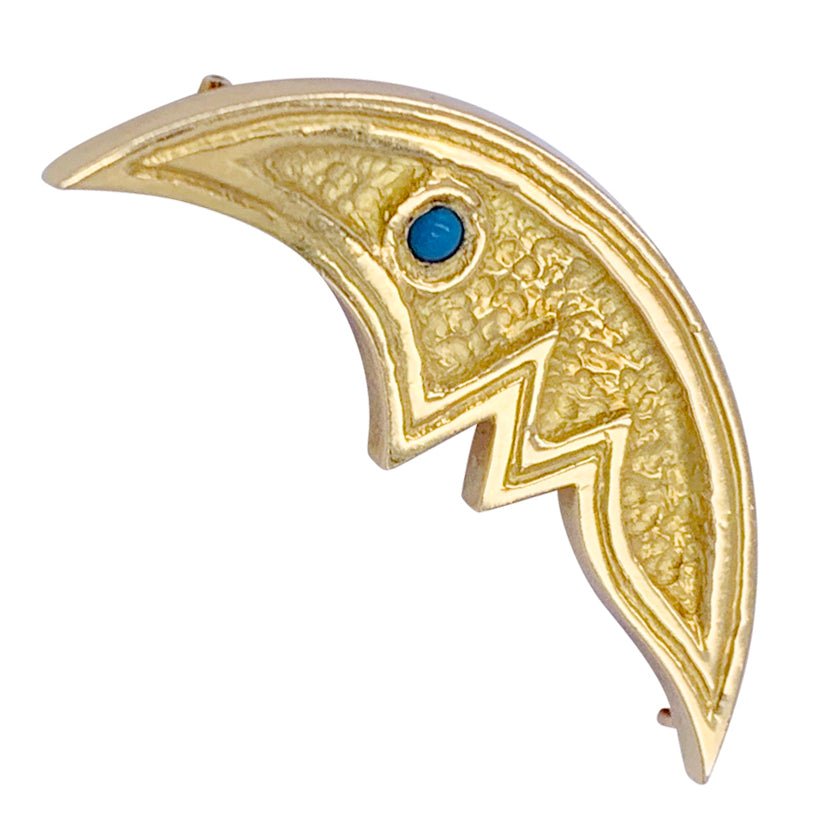 Broche G.Braque, "Croissant de Lune", or jaune - Castafiore