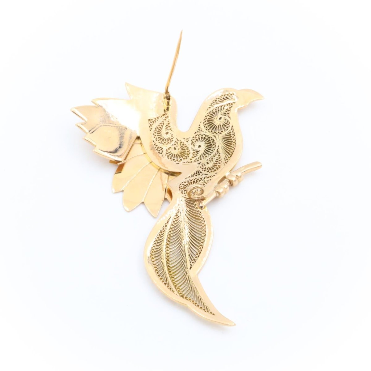 Broche oiseau en or jaune - Castafiore