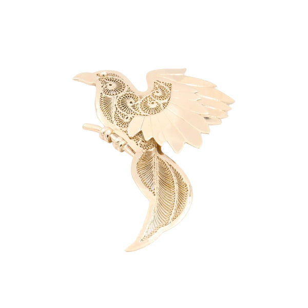 Broche Cigogne ORIA Art Nouveau Plaqué Or - Bijou Ancien De Qualité - Occasion