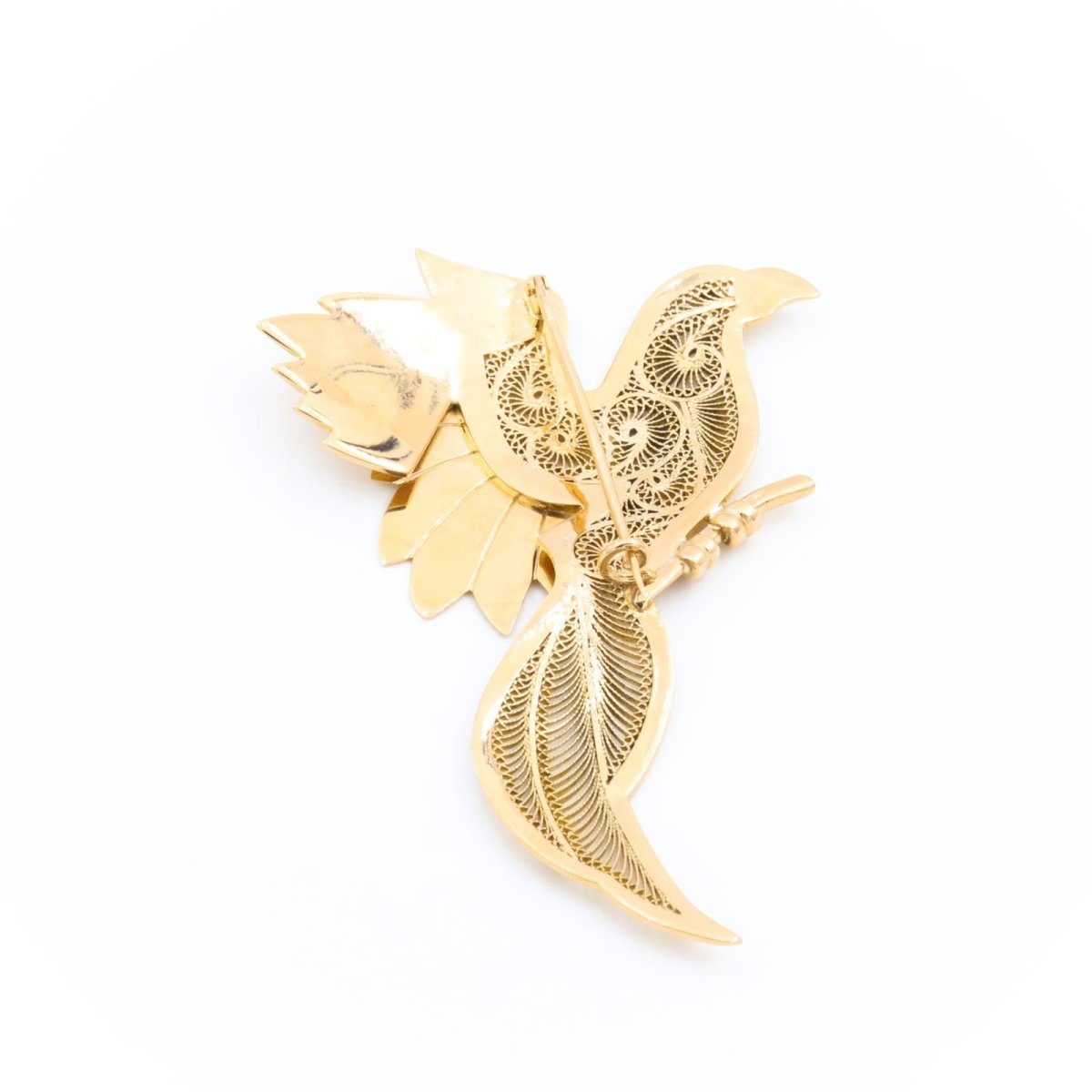 Broche oiseau en or jaune - Castafiore