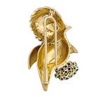 Broche Oiseau en or jaune, rubis, turquoises et diamants - Castafiore