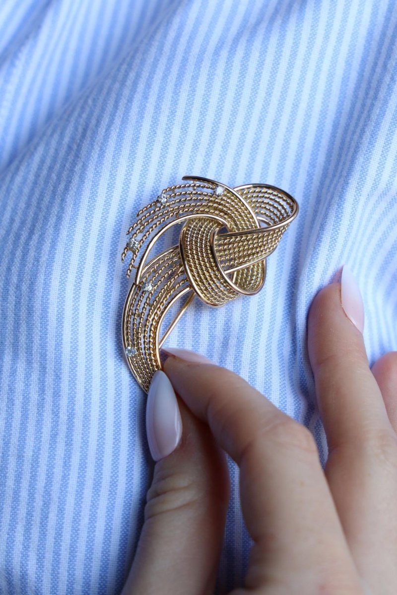 Broche Or jaune Diamant - Castafiore
