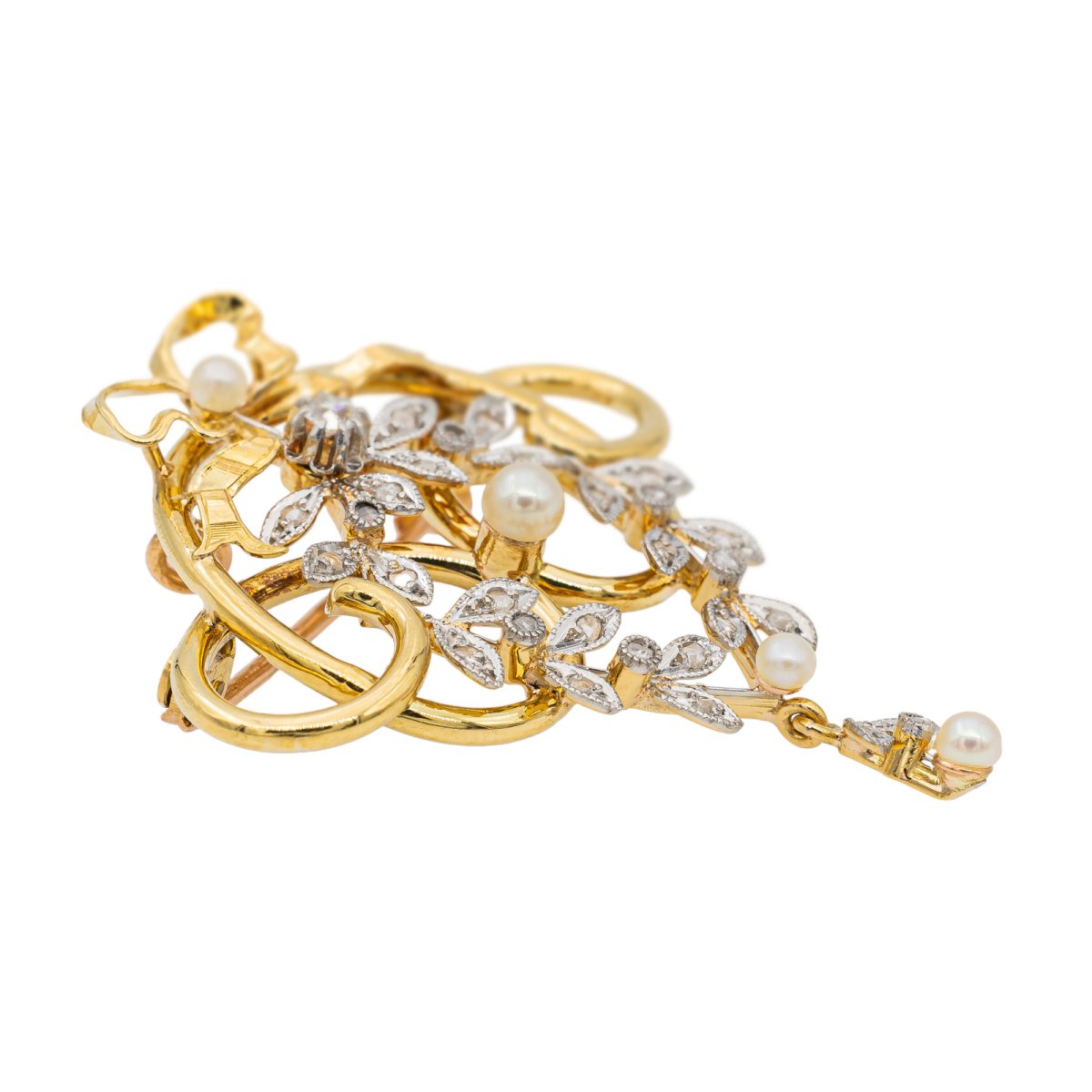 Broche Or jaune Perle - Castafiore