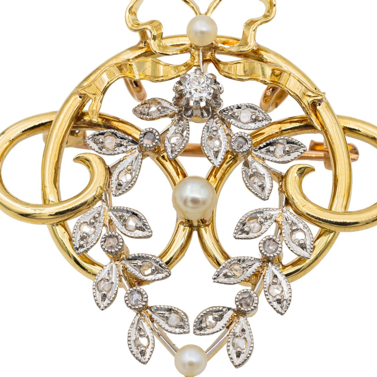 Broche Or jaune Perle - Castafiore