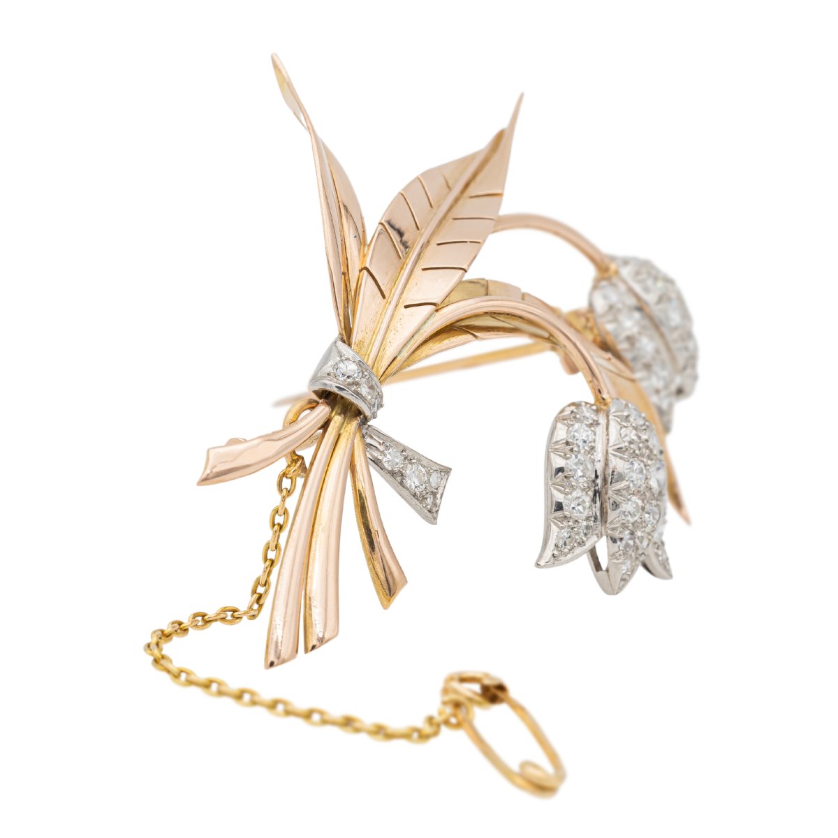 Broche Or rose Diamant - Castafiore