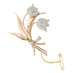 Broche Or rose Diamant - Castafiore
