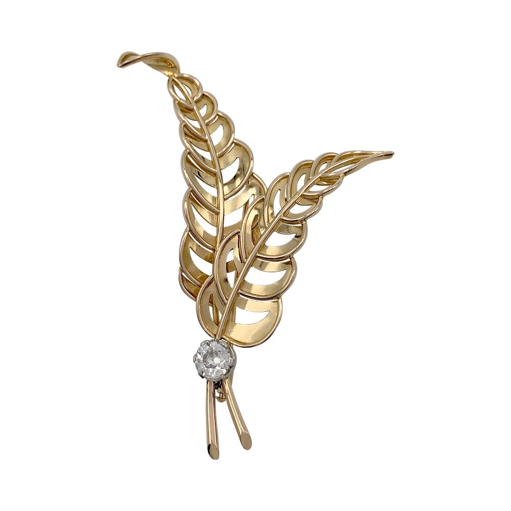 Broche, or rose, platine, diamant - Castafiore