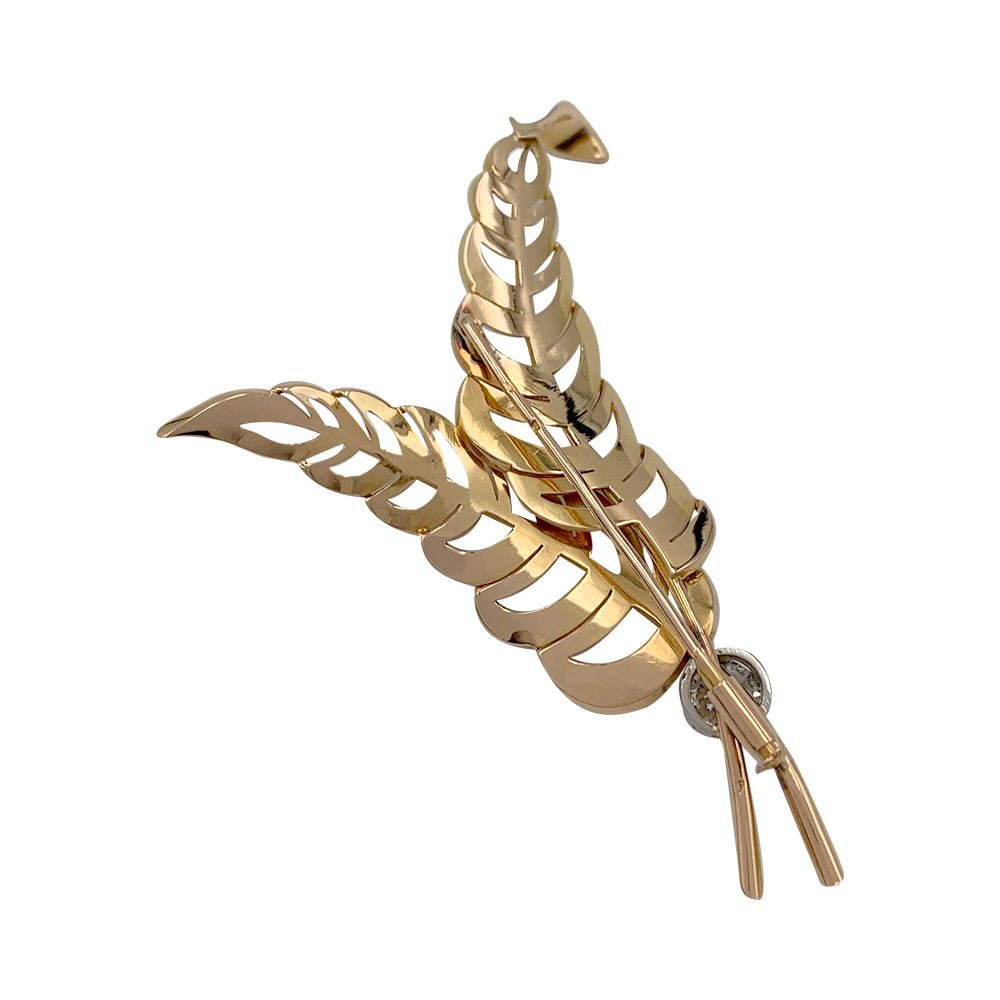 Broche, or rose, platine, diamant - Castafiore