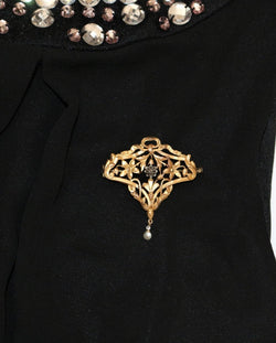 Broche - Pendentif en or jaune et platine et en perle - Castafiore