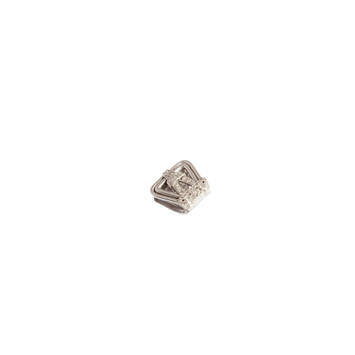 Broche pince en or blanc et diamant - Castafiore