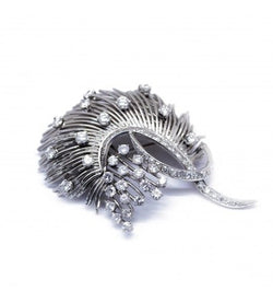 Broche plume - Or et diamants - Castafiore