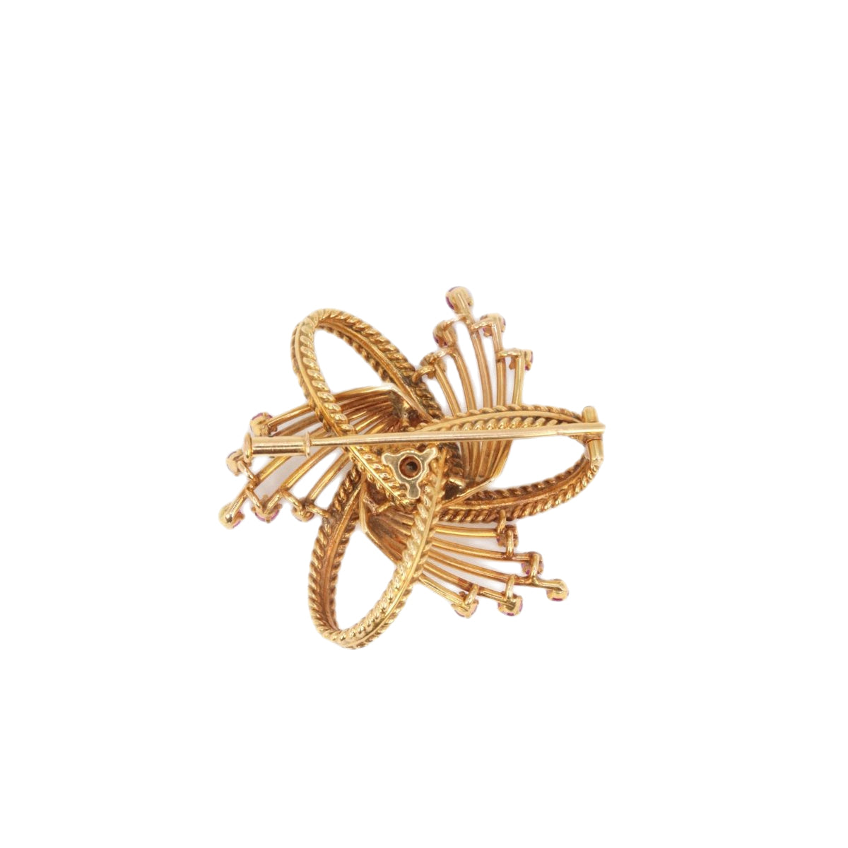 Broche vintage en or, diamants et rubis - Castafiore