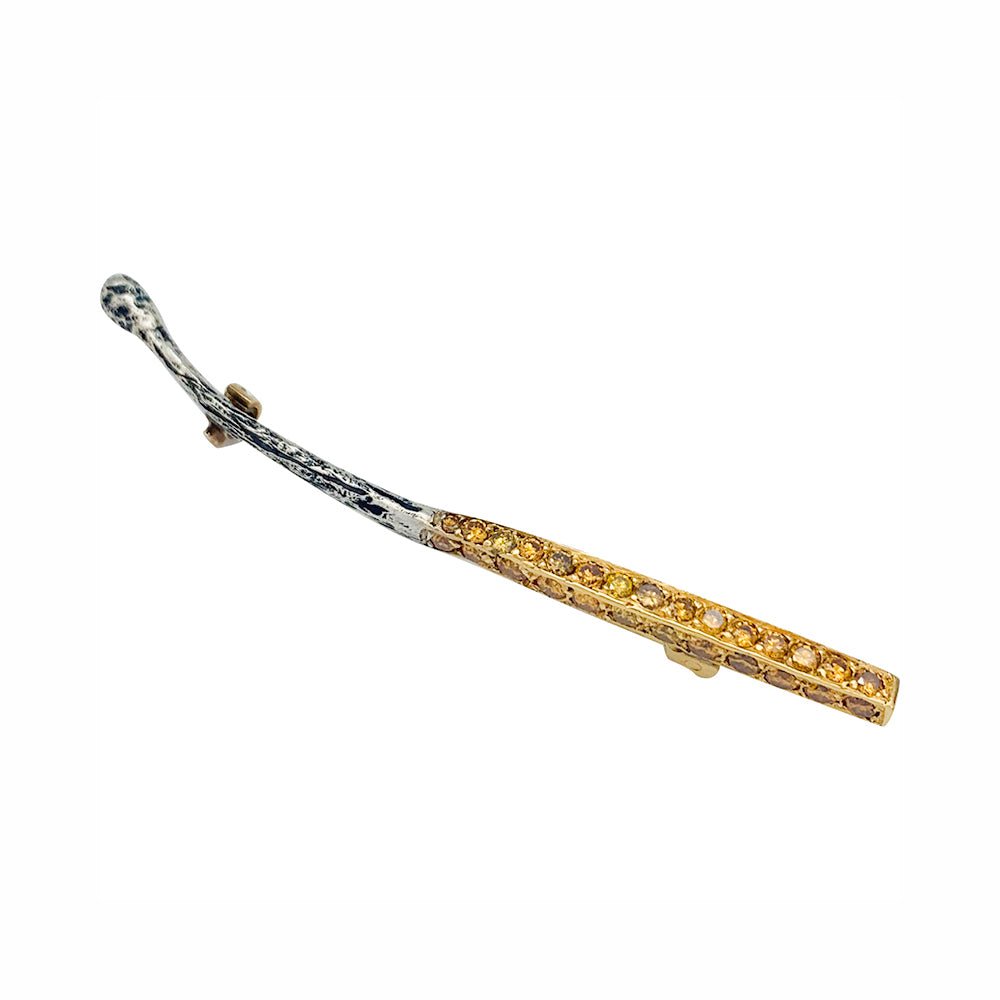 Broche Yuri Kuper, "Allumette", en or, argent et diamants - Castafiore