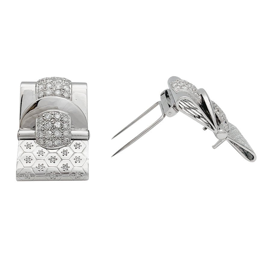 Broches Tank en or blanc et diamants - Castafiore