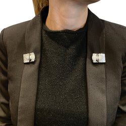 Broches Tank en or blanc et diamants - Castafiore