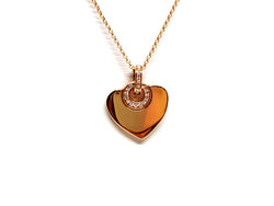 Bulgari Collier Coeur Cuore Or rose Diamant - Castafiore