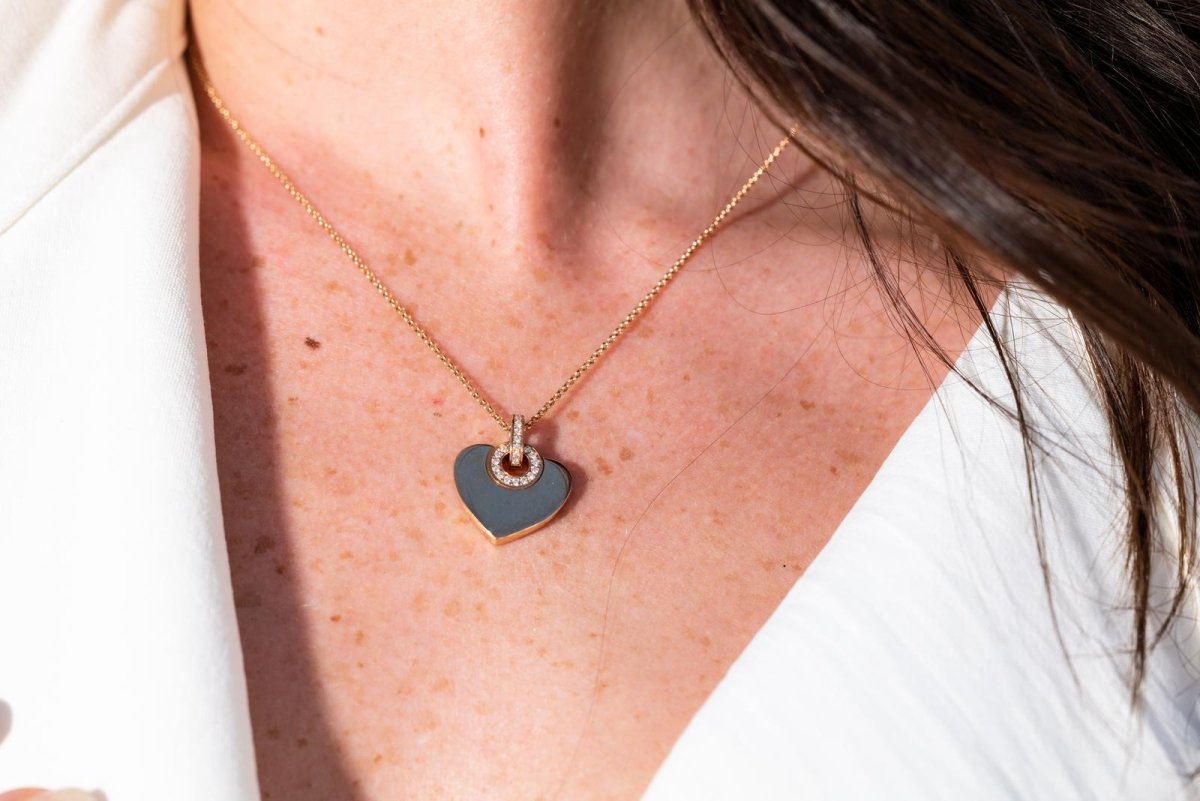 Bulgari Collier Coeur Cuore Or rose Diamant - Castafiore