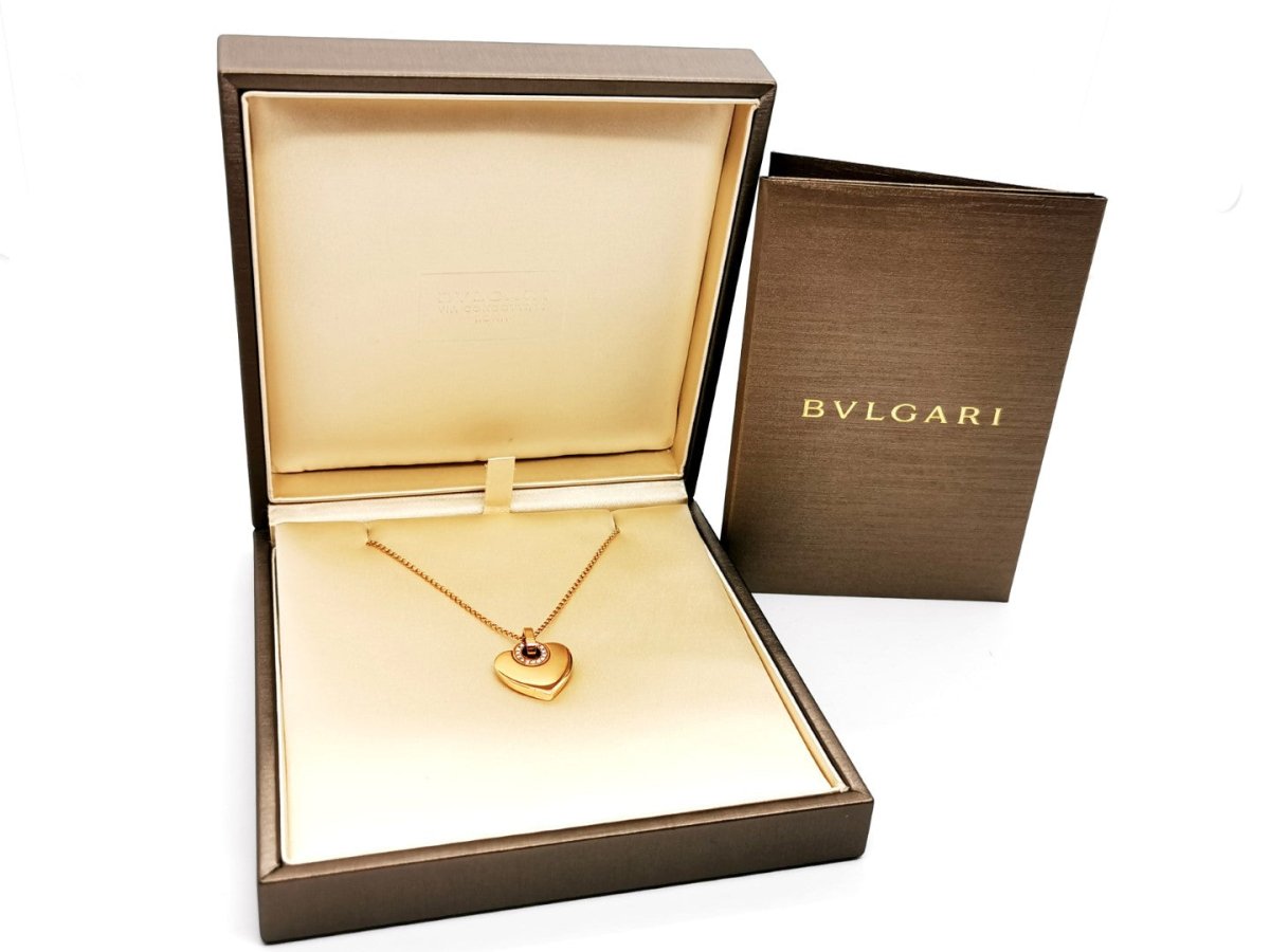 Bulgari Collier Coeur Cuore Or rose Diamant - Castafiore