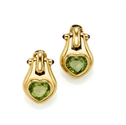 Bulgari Peridot Ruby 18 Karat Yellow Gold Earrings - Castafiore