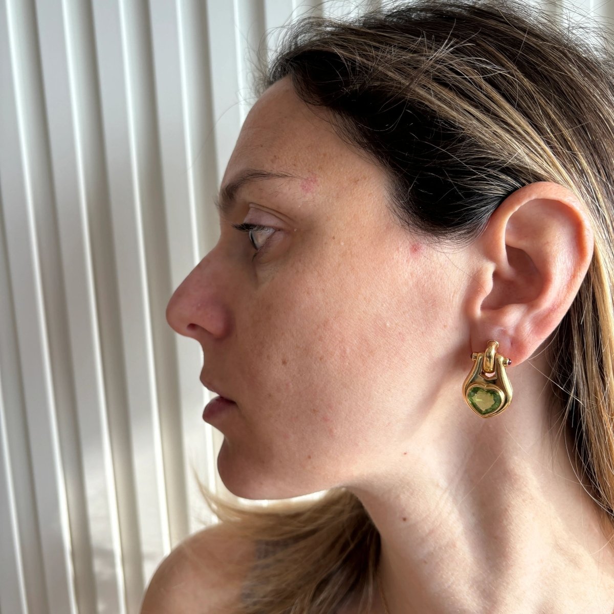 Bulgari Peridot Ruby 18 Karat Yellow Gold Earrings - Castafiore