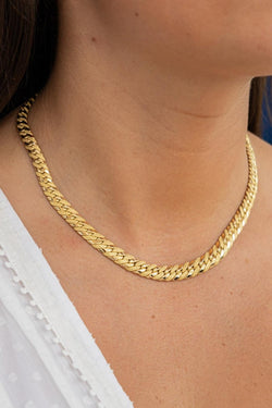 Caplain Saint André Collier Maille anglaise Or jaune Saphir - Castafiore