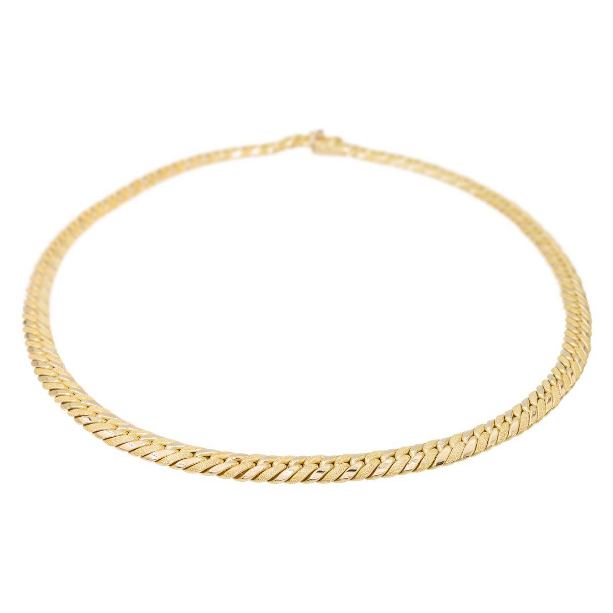 Caplain Saint André Collier Maille anglaise Or jaune Saphir - Castafiore