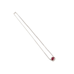 Chaîne en or blanc orné d'un pendentif serti d'un rubis - Castafiore