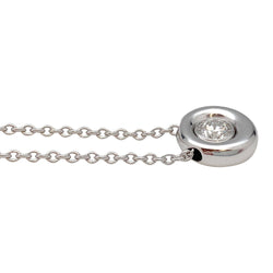 Chaîne et pendentif Chaumet modèle "Anneau" en or blanc, diamant - Castafiore