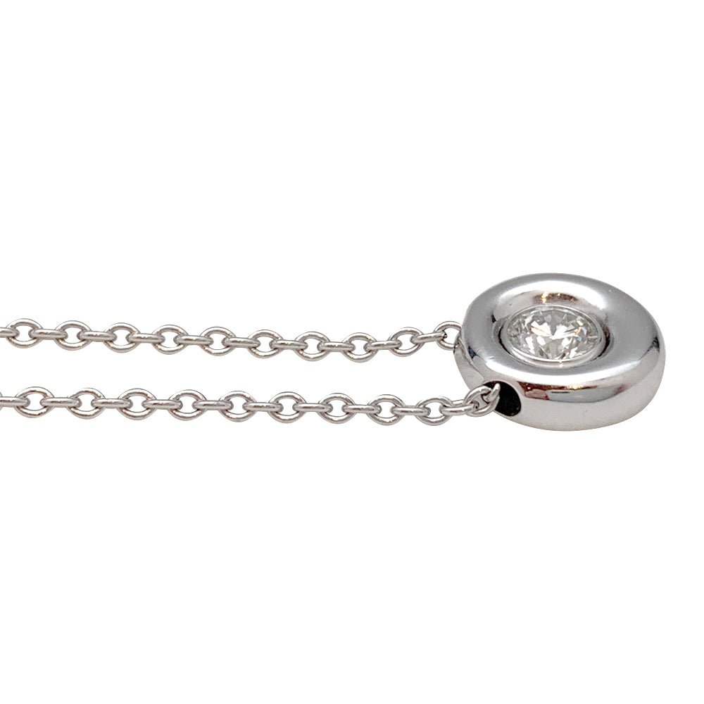 Chaîne et pendentif Chaumet modèle "Anneau" en or blanc, diamant - Castafiore