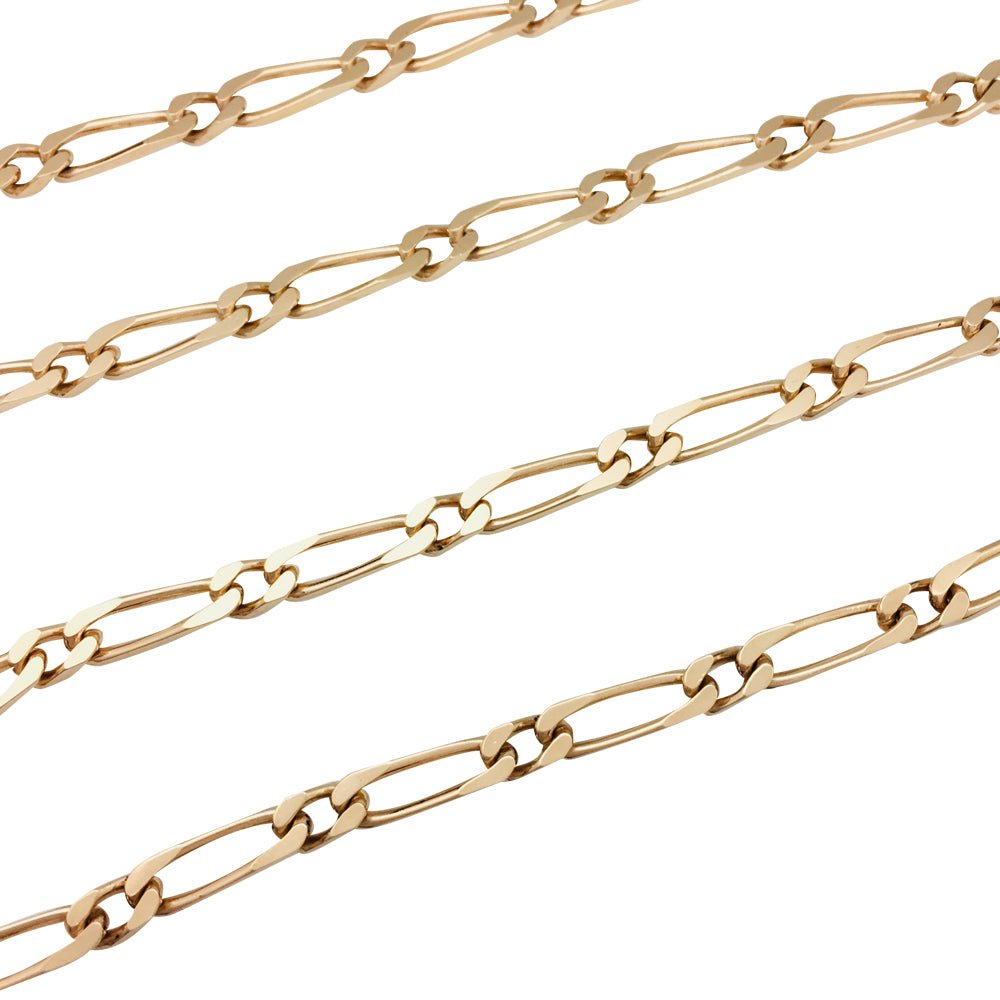 Chaîne Maille Figaro Plaquée Or Jaune 18 Carats - Style Classique, Occasion